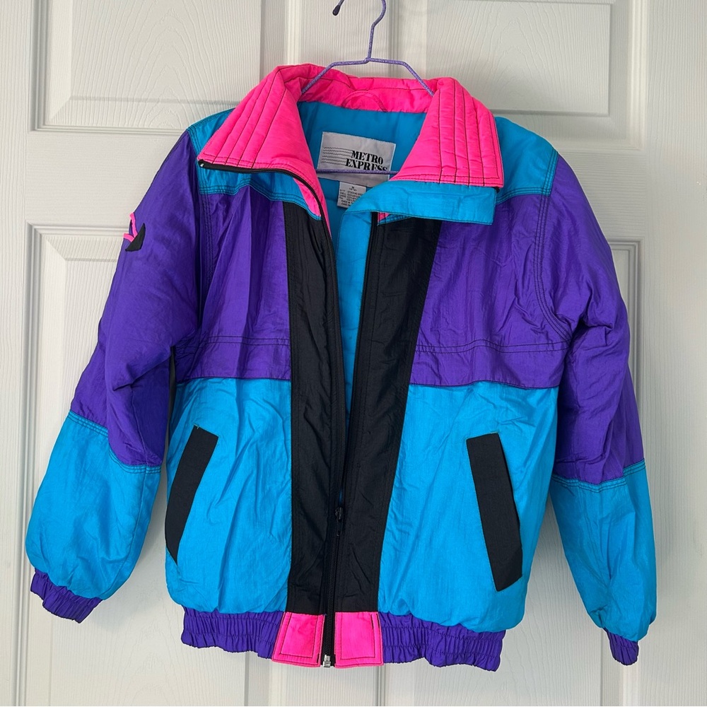 Vintage Multi Colored Metro Express ski jacket, M (10-12) fits like Women’s XS
